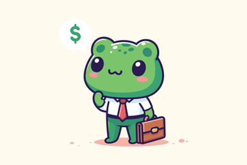 Illustration Frog Businessman Employee