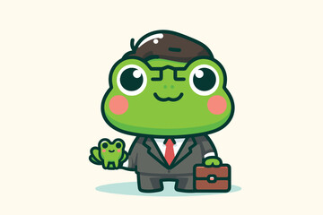 Obraz premium Illustration Frog Businessman Employee
