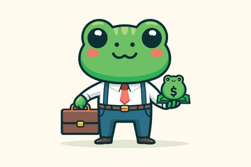 Illustration Frog Businessman Employee