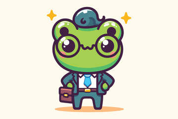 Illustration Frog Businessman Employee