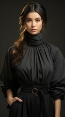 Full - body outfit including shoes of a young beautiful woman model