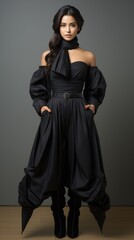 Full - body outfit including shoes of a young beautiful woman model