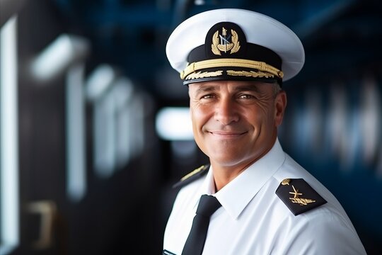 portrait of a pilot in the captain's cabin of a ship
