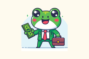 Illustration Frog Businessman Employee