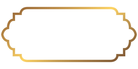 Fototapeta premium Islamic window or door arch. Arab frame vector shape. Golden ramadan kareem outline border.