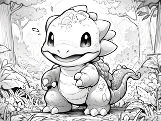 Obraz premium baby dinosaur.Coloring Book, Coloring pages