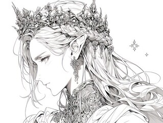 elven. Coloring Book, Coloring pages