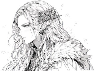 Fototapeta premium elven. Coloring Book, Coloring pages