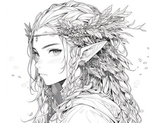 Fototapeta premium elven. Coloring Book, Coloring pages