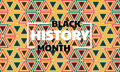 Vector illustration for celebrating African American History Month, with text black history month