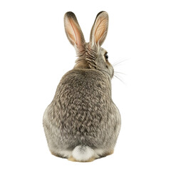 Back view of a brown bunny isolated on a white background © Flowal93