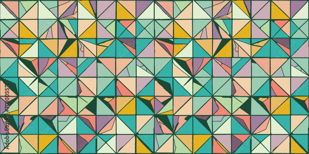 Poster broken and stylish colored tiles. vector square tiles of various colors. stylish broken cracked tile