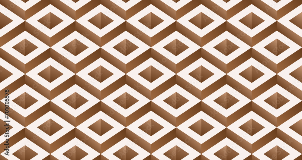 Leinwandbilder 3d brown pattern from cubes. vector and gradient pattern from a ladder of cubes.