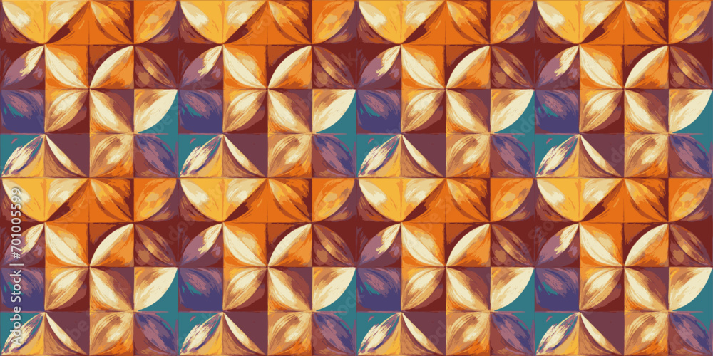 Aufkleber abstract stylish pattern made of colorful bright tiles. seamless pattern of colorful interior tiles.