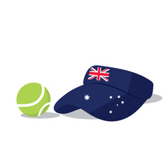 australia tennis cap and ball