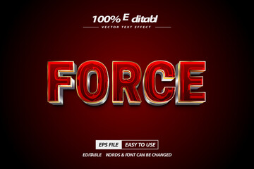 Fototapeta premium Force modern style vector 3d text effect