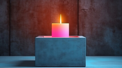 candle on the table HD 8K wallpaper Stock Photographic Image 