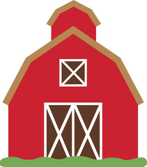 Red barn. Farm barn icon. © 素真 莊