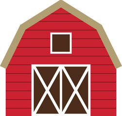 Red barn. Farm barn icon. © 素真 莊
