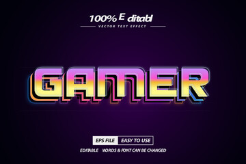 Gamer text effect esport and game text style 3d high Quality
