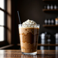 latte in glass
