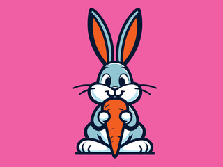 Obraz premium rabbit with carrot, art