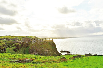 Portrush; Northern Ireland - september 15 2022 : Dunluce castle