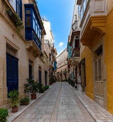 idyllic picturesque city street in downtown Birgu in the Three Cities of Valletta