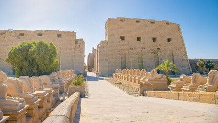 The entrance to the Karnak Temple, Luxor, Egypt. - obrazy, fototapety, plakaty