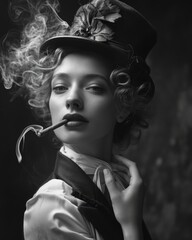 Fototapeta premium Elegant Retro Fashion Portrait