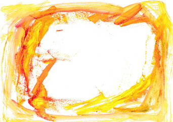 絵の具で描いた黄色い抽象的な背景