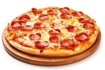 Satisfying Pepperoni Pizza with Golden-Brown Crust and Spicy Kick, Irresistible Combination of Flavors