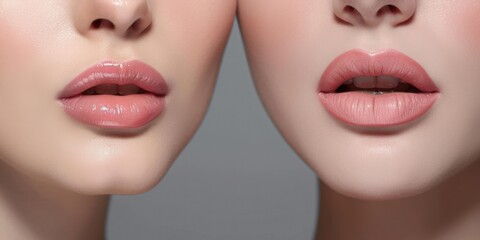 Two women with contrasting makeup looks close up. Can be used for beauty and cosmetics concepts