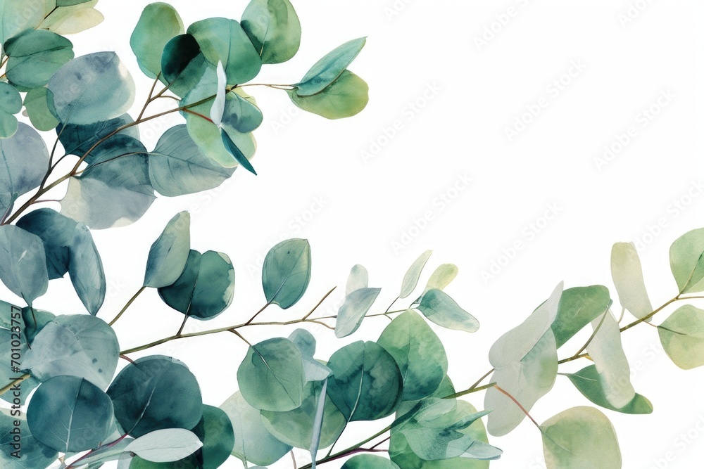 Poster a close-up view of green leaves on a plant. this image can be used for various purposes