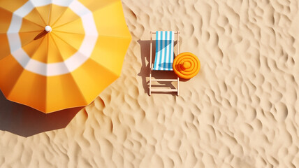  Beach umbrella with chairs