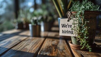 We're hiring sign in a restaurant, generative AI