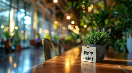 We're hiring sign in a restaurant, generative AI
