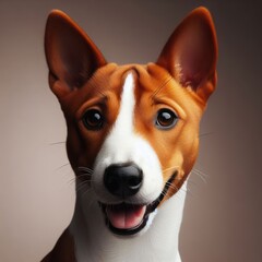 colourful watercolour Basenji clipart illustration