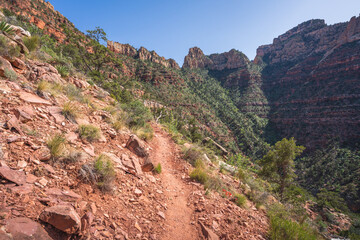 hiking the grandview trail in the grand canyon national park, arizona, usa