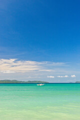 Fototapeta na wymiar Port Barton, Palawan Philippines - December 23 2023 - Beautiful coastline and turquoise water at the Port Barton Beach in San Vicente, Palawanin the White Beach near Port Barton