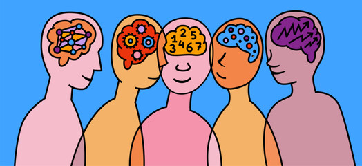 Human mind and experience diversity. Neurodiversity, autism acceptance.