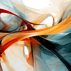 Abstract digital art with dynamic shapes and lines.