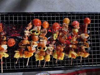 Homemade cooking , Grilled pork barbecue, roasted , ฺฺBBQ food.