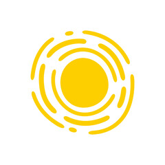 Simple hand drawn cartoon sun. morning weather decorative elements for children