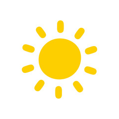 Sun icon. The silhouette of the sun shining brightly on a spring morning
