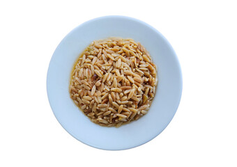 Barley noodle pilaf with onions roasted in butter