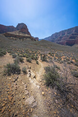 hiking the tonto trail in the grand canyon national park, arizona, usa