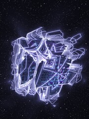 3D Futuristic Illustration of a Structure In Space 