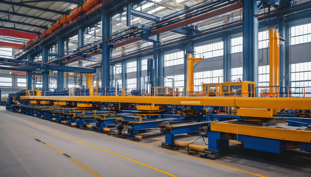 Factory constructions, industry technology, manufacturing iterior, production line
