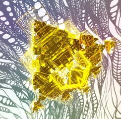 3D Futuristic Architecture In Space Illustration